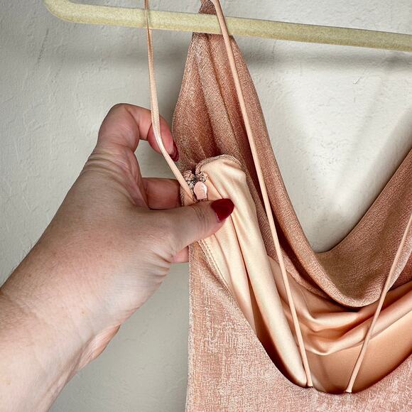 NWT MISHA REVOLVE Celestine Pink Champagne Convertible Formal Gown Maxi Dress 4 - Picture 10 of 15